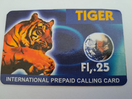 NETHERLANDS  HFL 25 ,- TIGER/TIGRE    / OLDER CARD    PREPAID  Nice Used  ** 11186** - [3] Handy-, Prepaid- U. Aufladkarten