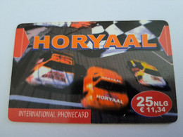 NETHERLANDS  HFL 25,- HORYAAL/ RACE CARS      / OLDER CARD    PREPAID  Nice Used  ** 11192** - [3] Handy-, Prepaid- U. Aufladkarten