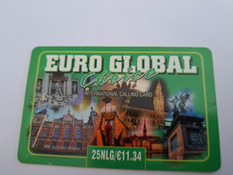 NETHERLANDS  HFL 25,- /EURO GLOBAL     / OLDER CARD    PREPAID  Nice Used  ** 11200** - [3] Sim Cards, Prepaid & Refills