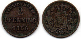 Bayern 2 Pfennig 1866 TB+ - Piccole Monete & Altre Suddivisioni