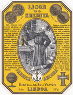 PORTUGAL - OLD Etiquette Label Alcool Wine - LICOR DO EREMITA    - FABRICA  ANCORA   - LISBOA - Alcohols & Spirits