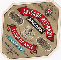 PORTUGAL - OLD Etiquette Label Alcool Wine - LICOR DE ANIZ    - FABRICA  ANCORA   - LISBOA - Alcoholen & Sterke Drank