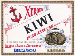 PORTUGAL - OLD Etiquette Label Alcool Wine - LICOR DE KIWI - FABRICA  ANCORA   - LISBOA - Alcoli E Liquori