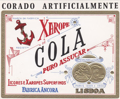 PORTUGAL - OLD Etiquette Label Alcool Wine - LICOR DE COLA - FABRICA  ANCORA   - LISBOA - Alcoholen & Sterke Drank