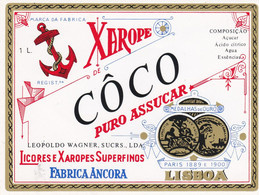 PORTUGAL - OLD Etiquette Label Alcool Wine - LICOR DE CÕCO- FABRICA  ANCORA   - LISBOA - Alcohols & Spirits