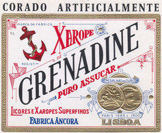 PORTUGAL - OLD Etiquette Label Alcool Wine - LICOR DE GRENADINE - FABRICA  ANCORA   - LISBOA - Alcoli E Liquori