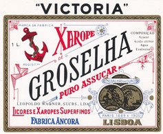 PORTUGAL - OLD Etiquette Label Alcool Wine - LICOR DE GROSELHA   - FABRICA  ANCORA   - LISBOA - Alkohole & Spirituosen