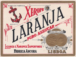 PORTUGAL - OLD Etiquette Label Alcool Wine - LICOR DE LARANJA    - FABRICA  ANCORA   - LISBOA - Alcohols & Spirits