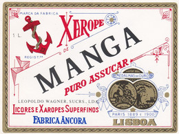 PORTUGAL - OLD Etiquette Label Alcool Wine - LICOR DE MANGA     - FABRICA  ANCORA   - LISBOA - Alcoholen & Sterke Drank