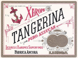 PORTUGAL - OLD Etiquette Label Alcool Wine - LICOR DE TANGERINA   - FABRICA  ANCORA   - LISBOA - Alcohols & Spirits