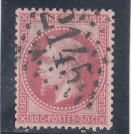 France - Année 1863/70 - N°YT 32 - Type Empire Lauré - Oblitération Losange G.C. - 80c Rose - 1863-1870 Napoléon III Lauré