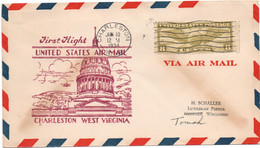 1934 - ENVELOPPE 1er PREMIER VOL / FIRST FLIGHT AIR MAIL De CHARLESTON (USA) - POSTE AERIENNE / AVION / AVIATION - 1c. 1918-1940 Cartas & Documentos