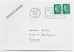 CHEFFER 30C PAIRE LETTRE MEC ROANNE 22.9.1974 + CONVOCATION - 1967-1970 Marianna Di Cheffer