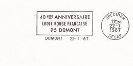 Thème Croix Rouge - France Flamme Secap SPECIMEN - Domont - Croix-Rouge