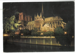 BR506 Paris La Nuit Notre Dame Illuminee Viaggiata 1983 Verso Marostica - Parigi By Night