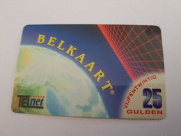NETHERLANDS  € 12,- TELNET/BELKAART /GLOBE     / OLDER CARD    PREPAID  Nice Used  ** 11205** - [3] Sim Cards, Prepaid & Refills