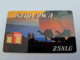 NETHERLANDS  HFL 25,- /SALAMA PHONEBOOTH/CAMELS /DIFF BACK  / OLDER CARD    PREPAID  Nice Used  ** 11206** - [3] Handy-, Prepaid- U. Aufladkarten