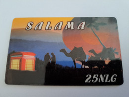 NETHERLANDS  HFL 25,- /SALAMA PHONEBOOTH/CAMELS /DIFF BACK  / OLDER CARD    PREPAID  Nice Used  ** 11206** - Cartes GSM, Prépayées Et Recharges