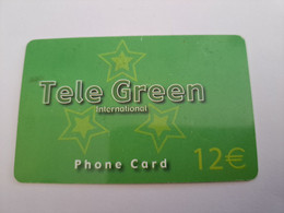 NETHERLANDS  € 12,- TELE GREEN / STARS       / OLDER CARD    PREPAID  Nice Used  ** 11217** - Cartes GSM, Prépayées Et Recharges