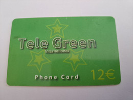 NETHERLANDS  € 12,- TELE GREEN / STARS       / OLDER CARD    PREPAID  Nice Used  ** 11217** - GSM-Kaarten, Bijvulling & Vooraf Betaalde