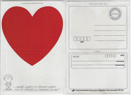 Brazil 1976 Postal Stationery Mother's Day With Big Heart Unused - Moederdag