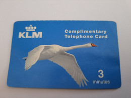 NETHERLANDS  / KLM/ 3 MINUTES/ SWAN /BIRD        / OLDER CARD    PREPAID  Nice MINT   ** 11218** - [3] Handy-, Prepaid- U. Aufladkarten