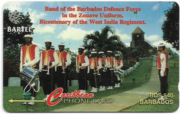 Barbados - C&W (GPT) - Forces Band, 16CBDB (Normal 0), 1995, Used - Barbados (Barbuda)