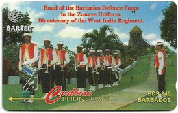 Barbados - C&W (GPT) - Forces Band, 92CBDB (Normal 0, Type 1), 1996, 30.000ex, Used - Barbades