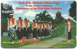 Barbados - C&W (GPT) - Forces Band, 216CBDA (Dashed Ø, Type 1), 1998, 40.000ex, Used - Barbades