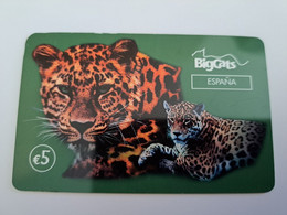 SPAIN/ ESPANA/ € 5,-  BIG CATS/ LEOPARD / GREEN CARD     Nice  Fine Used   PREPAID   **11236 ** - Basisausgaben