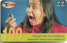 Greenland - Tusass - Girl With Mobile, GSM Refill 100kr. Exp. 03.11.2007, Used - Groenlandia