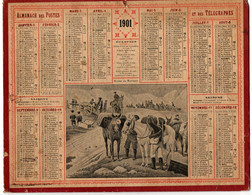 -- ALMANACH Des POSTES Et Des TELEGRAPHES  1901 /  ALPINS EN BATTERIE Par EUGENE CHAPERON -- - Big : 1901-20