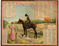 -- ALMANACH Des POSTES Et Des TELEGRAPHES  1909 /  RENCONTRE En FORÊT -- - Grand Format : 1901-20