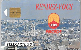 CARTE-PUCE-PRIVEE-PUBLIC- 50U-EN14b-GemA-03/91-ARCADE HOTEL-N°2001-R°Glacé-Série B12855-Utilisé--TBE - 50 Unità  