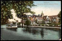 ALTE POSTKARTE HAMBURG ALSTERPARTIE MIT ST. JOHANNIS KLOSTER EPPENDORF AK Ansichtskarte Postcard Cpa - Eppendorf