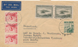 Nederlands Indië - 1948 - 6 Zegels, Mixed Franking, Op Airmail Cover Van LB Makasser/3 Naar Delft / Nederland - Indie Olandesi