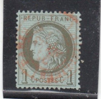 France - Année 1871/75 - N°YT 50 - Type Cérès - Oblitération CàD Rouge Des Imprimés - 1c Vert Olive - 1871-1875 Cérès