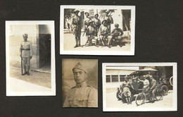 Conjunto De 4 Fotografias Militares / Soldados Portugueses. Mota / Carro / Espingardas. Set 4 Vintage Photos PORTUGAL - Guerre, Militaire