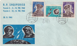 ALBANIA 1963 - Tirana Cancel (FDC) - Mi 611-613 - Vostok 3, 4 - Albania