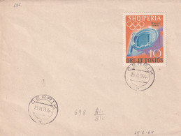 ALBANIA 1964 - Cerrik Cancel - Mi 698 - Olympic Games Tokio - On Enveloppe - Albania