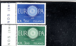 ISLANDA 1960 - Unificato  301/2** - Europa/CEPT - Ungebraucht