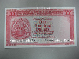 1983 Hong Kong Bank HSBC  $100 UNC  Number Random - Hong Kong