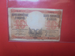 ALBANIE 10 LEK 1940 Circuler (L.12) - Albania