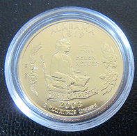 Etats-Unis / USA - Quarter Dollar Alabama / Helen Keller 2003 D (Denver) - Doré - FDC Sous Capsule - Commemoratives