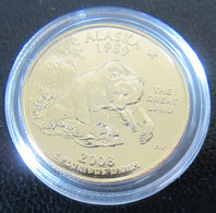 Etats-Unis / USA - Quarter Dollar ALASKA 2008 D (Denver) - Doré - FDC Sous Capsule - Gedenkmünzen