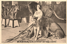 MARTHA LA CORSE * Et Ses Lions * Cirque Circus Corse * Numéro Dressage * CPA - Otros & Sin Clasificación