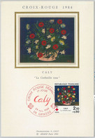 63538 -  FRANCE - POSTAL HISTORY: MAXIMUM CARD 1984 -   Red Cross FLOWERS - SILK - Non Classificati