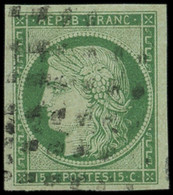 EMISSION DE 1849 - 2    15c. Vert, Oblitéré GROS POINTS, Très Belles Marges, TB. C - 1849-1850 Ceres