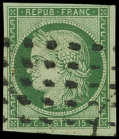 EMISSION DE 1849 - 2b   15c. Vert FONCE, Obl. GROS POINTS, TB. C - 1849-1850 Cérès