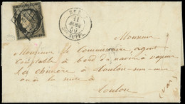 Let EMISSION DE 1849 - 3    20c. Noir Sur Jaune Obl. GRILLE S. LAC, Càd BREST Bau SUPPL. 11/8/50, RR Et TTB - 1849-1876: Période Classique
